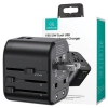 USAMS Adapter siec. 2xUSB T55 12W4w1 US/AU/EU/UK czarny/black CC173TC01 (US-CC173) Univesal Travel Charger