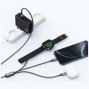 Kabel USAMS Huan Series SJ754 72W USB-C  do USB-C + USB-C + ładowarka bezprzewodowa do zegarka tarnish