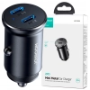Mini ładowarka samochodowa Joyroom JR-CCN06 30W 2x USB-C metalowa - czarna