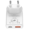 Ładowarka sieciowa 4smarts FlatPlug Duos 20W GaN USB-C + USB-A biały