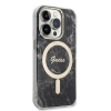 Zestaw Guess GUBPP14LHMEACSK Case+ Charger iPhone 14 Pro 6,1 czarny/black hard case Marble MagSafe