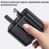 USAMS Adapter siec. 2xUSB T55 12W4w1 US/AU/EU/UK czarny/black CC173TC01 (US-CC173) Univesal Travel Charger