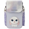 Nimmy Zestaw 3w1 torebka na telefon +    portfel + etui na lokalizator fioletowy/purple Big Eyed Pet 2.0 Rabbit