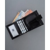 Skórzany portfel męski czarny elegancki ochrona RFID poziomy