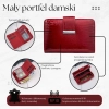 Portfel damski skórzany lakierowany mały z tłoczeniem croco
