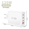 TECH-PROTECT NC120W-GAN 4-PORT NETWORK CHARGER PD 120W / QC3.0 WHITE