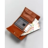 Portfel skórzany męski cienki mały slim wallet skóra naturalna zatrzask