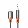 MCDODO KABEL AUX DO IPHONE X 14 PRZEJŚCIÓWKA ADAPTER LIGHTNING MINI JACK SPIRALNY SPRĘŻYNOWY 2M
