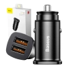 Ładowarka samochodowa Baseus Square 2xUSB QC3.0 5A 30W (czarna)
