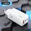 USAMS Ład. siec. MT 2xUSB-C+USB GaN 65WT33 PD (only head) Fast Charging biały/white CC110TC02 (US-CC110)