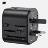 USAMS Adapter siec. 2xUSB T55 12W4w1 US/AU/EU/UK czarny/black CC173TC01 (US-CC173) Univesal Travel Charger