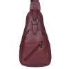 Plecak miejski crossbody damski skórzany ciemnoczerwony