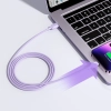 Kabel Joyroom Multi-Color Series A14 Lightning / USB-A 2.4A 1.2 m - fioletowy