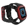 Protect Strap Band opaska z etui do Apple Watch 9 / 8 / 7 / 6 / 5 / 4 / 3 / 2 / SE / SE2 (41 / 40 / 38mm) obudowa pancerny pokrowiec na zegarek czarny