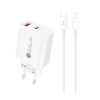 Ładowarka sieciowa A6MaxL 20W USB-A USB-C z kablem USB-C - Lightning 1m - biała
