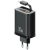 Ładowarka sieciowa USAMS Xiang Series    CC296 30W 1xUSB-C 1xUSB-A + kabel USB-C czarny