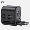 USAMS Adapter siec. 2xUSB T55 12W4w1 US/AU/EU/UK czarny/black CC173TC01 (US-CC173) Univesal Travel Charger