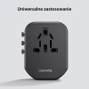 USAMS Adapter siec 2xUSB+1xUSB-C T59 20W4w1 US/AU/EU/UK czarny/black CC179TC01 (US-CC179) Universal Travel Charger