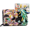 Skórzany portfel damski Rovicky duży kwiatowy ze skóry naturalnej zatrzask