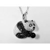 Wisiorek Panda z Diamentami i Onyksem w Złocie 18K