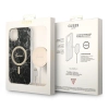 Zestaw Guess GUBPP14MHMEACSK Case+ Charger iPhone 14 Plus / 15 Plus 6.7 czarny/black hard case Marble MagSafe
