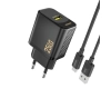 Ładowarka sieciowa Dudao A27STEU 25W GaN USB-A z kablem USB-A - USB-C - czarna