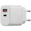 Ładowarka sieciowa Bazic Goport Velox    Kit 1xUSB-C 1xUSB-A GaN 35W z kablem plecionym biały