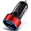 CO2 SZYBKA ŁADOWARKA SAMOCHODOWA USB QC 3.0 MIERNIK NAPIĘCIA AKUMULATORA LED