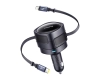 Ładowarka samochodowa Baseus Enjoyment Max z kablami USB-C+Lightning 60W Czarny