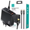 USAMS Ład. siec. 2xUSB-C+1xUSB T52PD140W PD Fast Charging US-CC168 + kabel U82 USB-C/USB-C US-SJ581 240W czarny/black UM Series UMXLOGTC01