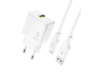 Ładowarka sieciowa Dudao A23LEU 2.4A GaN EU USB-A z kablem USB-A - Lightning - biała