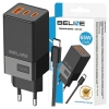 Beline Ład. siec. 2x USB-C + 1x USB 65W+ kabel USB-C czarny/black PD 3.0 + QC 3.0  BLN3CB65C GaN