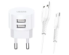 USAMS Ład. siec. 2xUSB T20 2,1A USB-Cbiały/white round Fast Charging XTXLOGT18TC05