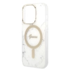 Zestaw Guess GUBPP14LHMEACSH Case+ Charger iPhone 14 Pro 6,1 biały/white hard case Marble MagSafe