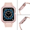 Protect Strap Band opaska z etui do Apple Watch 9 / 8 / 7 / 6 / 5 / 4 / 3 / 2 / SE / SE2 (41 / 40 / 38mm) obudowa pancerny pokrowiec na zegarek różowy