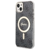 Zestaw Guess GUBPP14SH4EACSK Case+ Charger iPhone 14 / 15 / 13 6,1 czarny/black hard case 4G Print MagSafe