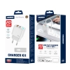 JELLICO ładowarka sieciowa EU11 PD 20W 1xUSB-C + 1xUSB QC3.0 + kabel USB-C - Lightning Biały