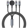 Kabel USAMS Huan Series SJ754 72W USB-C  do USB-C + USB-C + ładowarka bezprzewodowa do zegarka tarnish