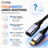 CO2 KABEL PRZEDŁUŻACZ USB-C SZYBKIE ŁADOWANIE USB TYP C 4K 20GBPS 100W 1M