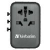 Verbatim Adapter podróżny EU/UK/US GaN2xUSB-A/2xUSB-C PD 65W UTA-05 czarny/black 32120