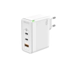 JELLICO ładowarka sieciowa C118 GaN PD 100W 2xUSB-C + 1xUSB QC3.0 Biały