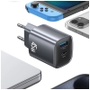 Ładowarka sieciowa USAMS CC290 T66 45W   GaN 1xUSB-A 1xUSB-C srebrny