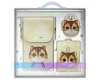 Nimmy Zestaw 3w1 torebka na telefon +    portfel + etui na lokalizator khaki Big Eyed Pet 2.0 Cat
