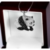 Wisiorek Panda z Diamentami i Onyksem w Złocie 18K