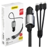 Dudao 3w1 ładowarka samochodowa USB 3,4 A wbudowany kabel Lightning / USB Typ C / micro USB czarny (R5ProN black)