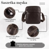 Saszetka męska skórzana na ramię klasyczna listonoszka brązowa Paolo Peruzzi T-75-BR