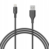 INNOSTYLE JAZZY KABEL USB LIGHTNING MFI SZYBKIEGO ŁADOWANIA DO IPHONE KEVLAR 2M CZARNY