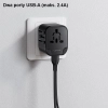 USAMS Adapter siec. 2xUSB T55 12W4w1 US/AU/EU/UK czarny/black CC173TC01 (US-CC173) Univesal Travel Charger