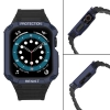 Protect Strap Band opaska z etui do Apple Watch 7 / 6 / 5 / 4 / 3 / 2 / SE (45 / 44 / 42mm) obudowa pancerny pokrowiec na zegarek czarny / niebieski