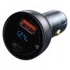 Ładowarka samochodowa Baseus Particular Digital Display z wyświetlaczem, USB + USB-C, QC3.0+PD, 5A, 65W (szara)